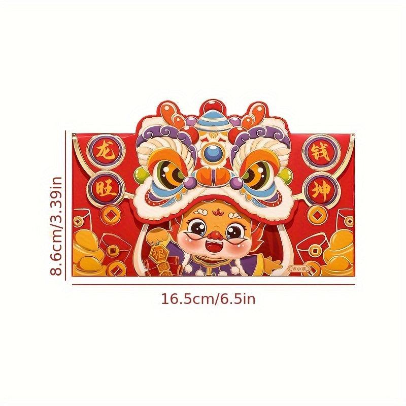 4pcs Dragon Year Spring Blessing Lucky Red Envelopes