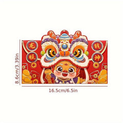 4pcs Dragon Year Spring Blessing Lucky Red Envelopes