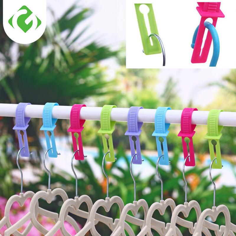 10pcs Home Clothes Hanger Organizer Hook Anti Slip Fixed Buckle
