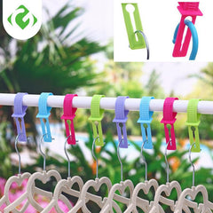 10pcs Home Clothes Hanger Organizer Hook Anti Slip Fixed Buckle