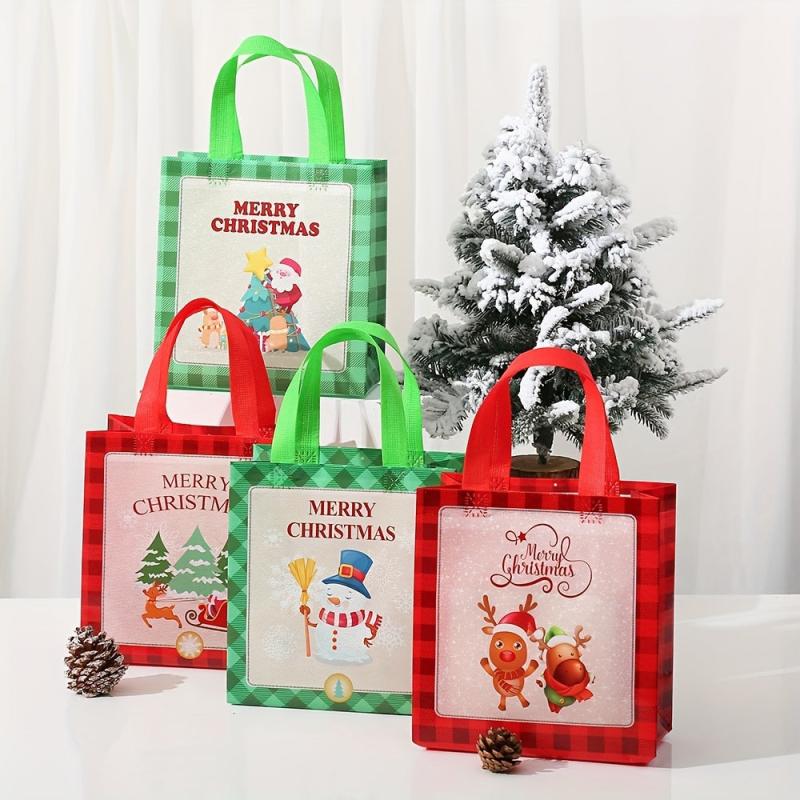 Creative Cartoon Christmas Style Printed Gift Bag Non-woven Packaging