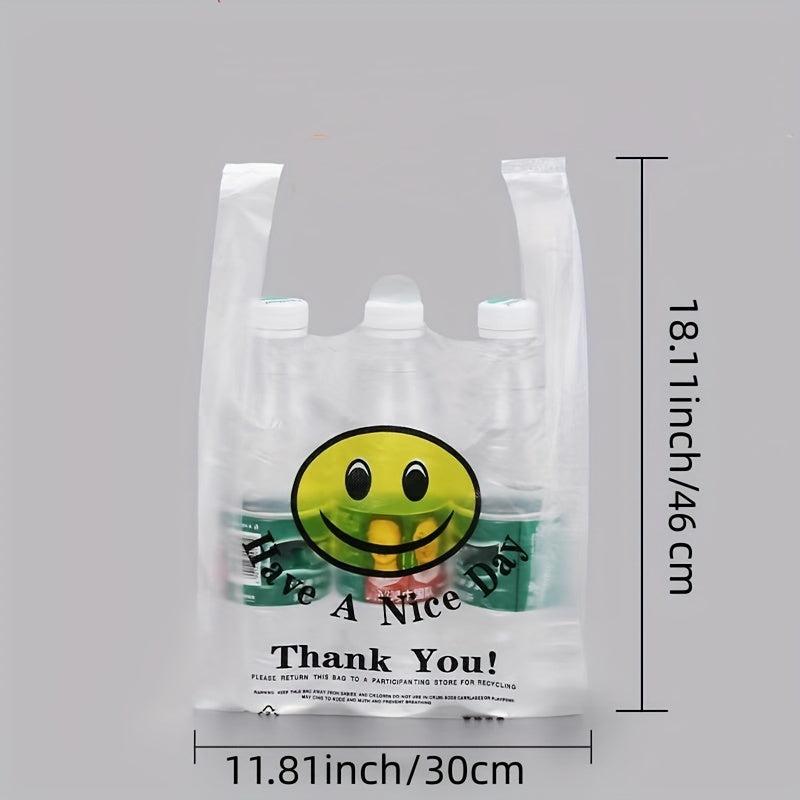 Eco Reusable Grocery Bag with Handle Thank You T-shirt Bag 50/100pcs