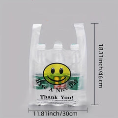 Eco Reusable Grocery Bag with Handle Thank You T-shirt Bag 50/100pcs