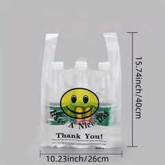 Eco Reusable Grocery Bag with Handle Thank You T-shirt Bag 50/100pcs