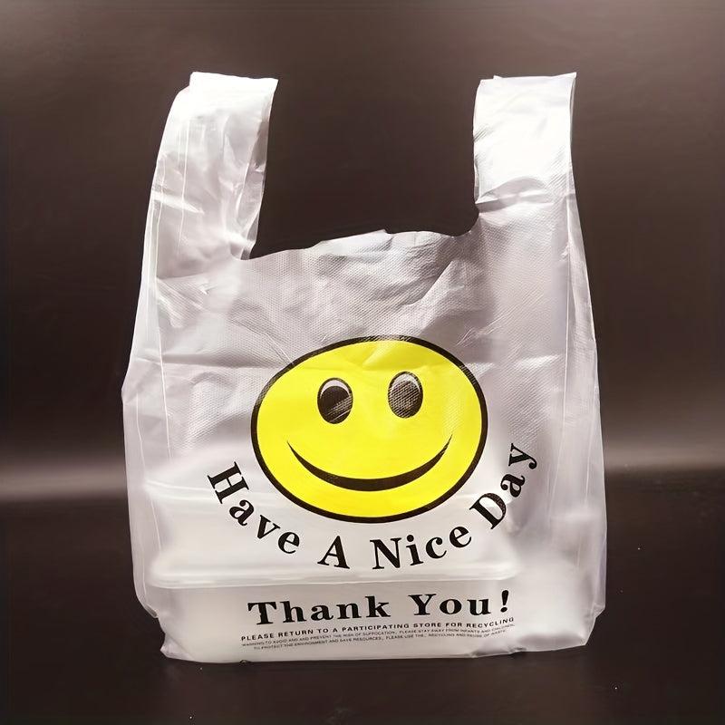Eco Reusable Grocery Bag with Handle Thank You T-shirt Bag 50/100pcs