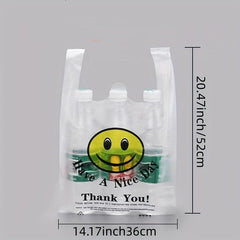 Eco Reusable Grocery Bag with Handle Thank You T-shirt Bag 50/100pcs
