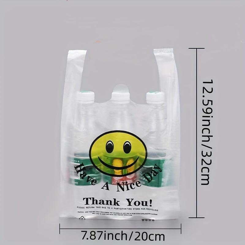 Eco Reusable Grocery Bag with Handle Thank You T-shirt Bag 50/100pcs