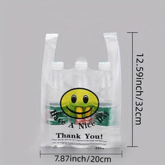 Eco Reusable Grocery Bag with Handle Thank You T-shirt Bag 50/100pcs