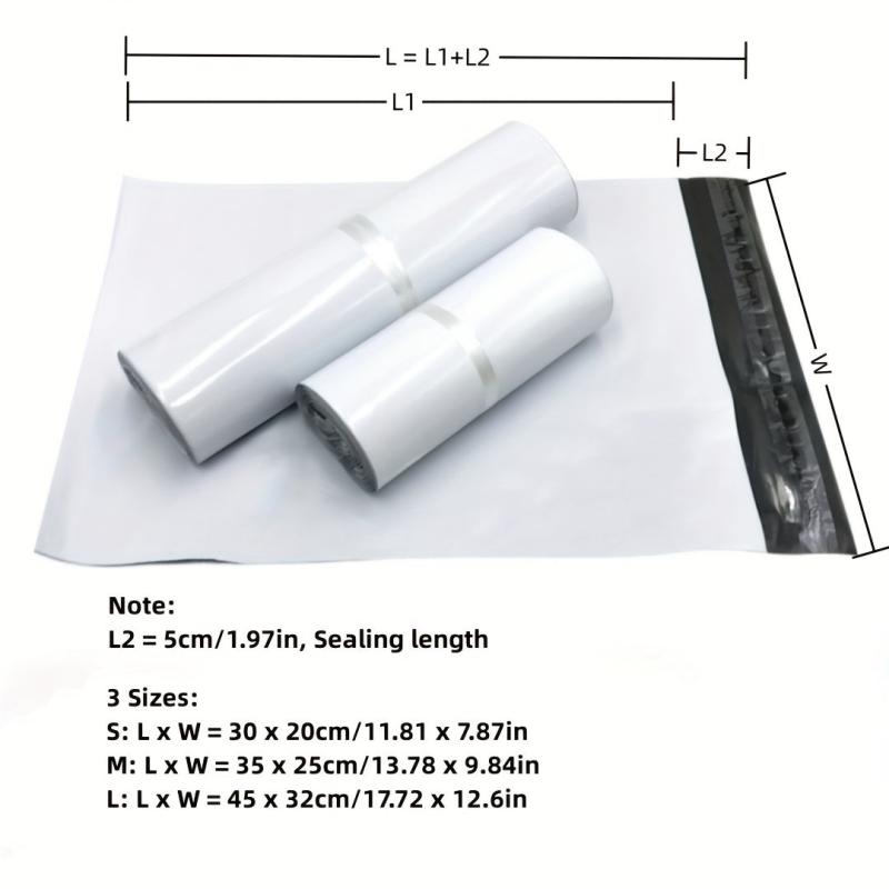 100pcs Plastic Envelope Bags Self Adhesive Seal for Mailing & Courier