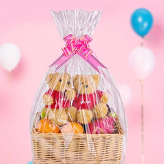 10pcs Clear Cellophane Basket Bags Large Size for Gifts