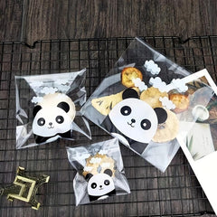 100pcs Panda Pattern Cellophane Bag Plastic Pastry Bag Party Favor Bag