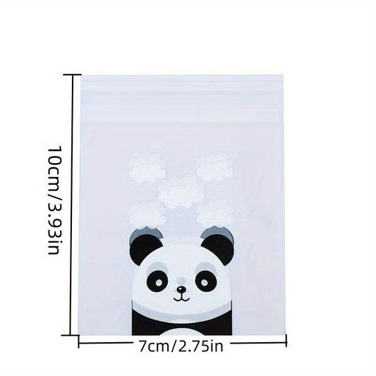 100pcs Panda Pattern Cellophane Bag Plastic Pastry Bag Party Favor Bag