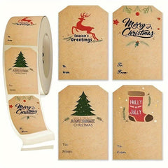 300 Christmas Holiday Decoration Sticker Roll 7.62x5.08cm Self-adhesive Label