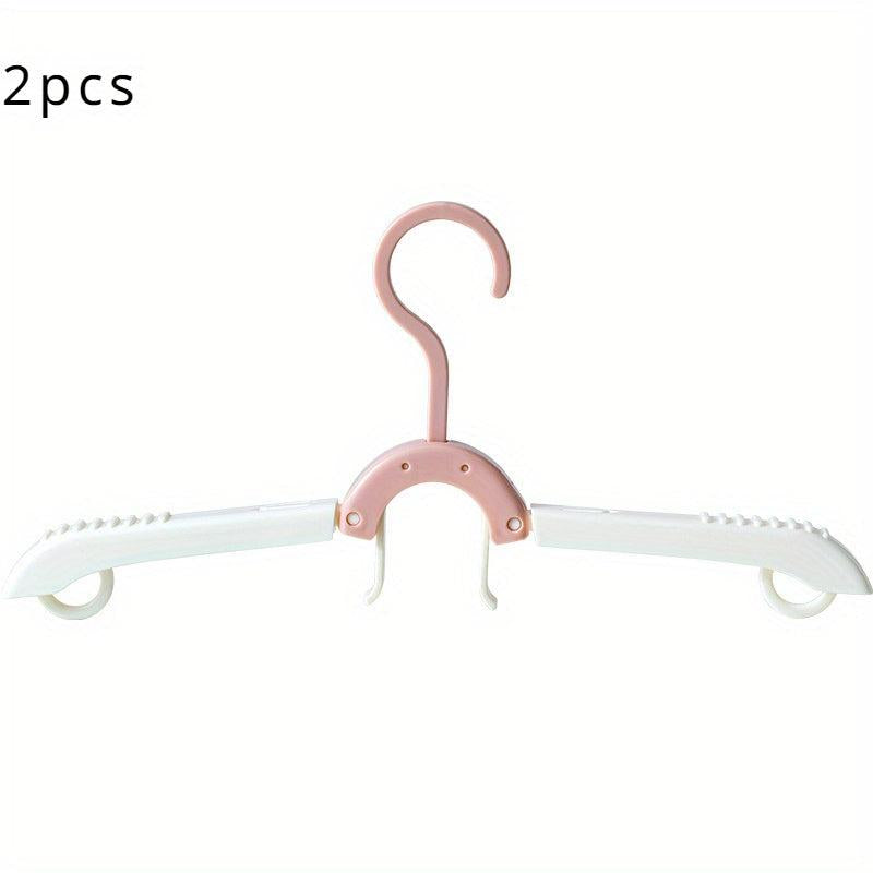 2pcs Hotel Portable Travel Clothes Hanger Foldable & Functional
