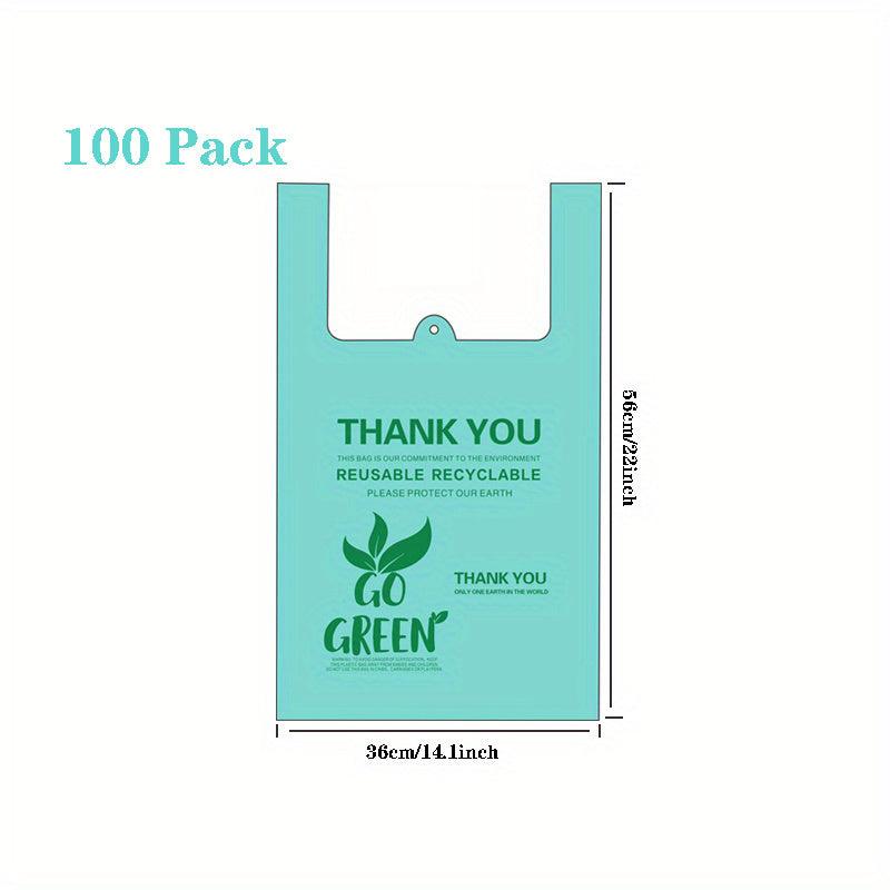 100 Supermarket Plastic Shopping Bags for Grocery Shopping