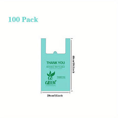 100 Supermarket Plastic Shopping Bags for Grocery Shopping