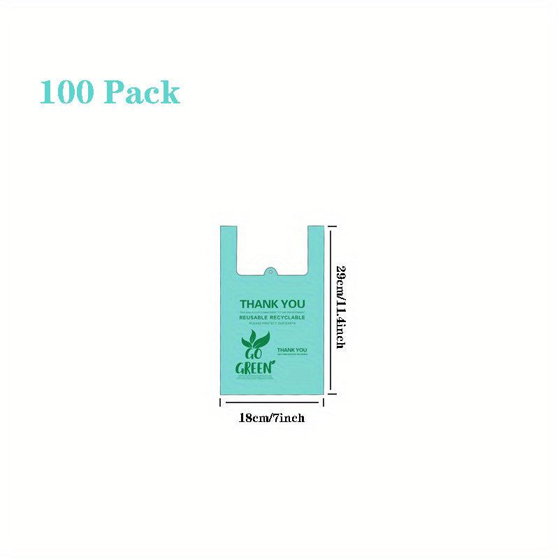 100 Supermarket Plastic Shopping Bags for Grocery Shopping