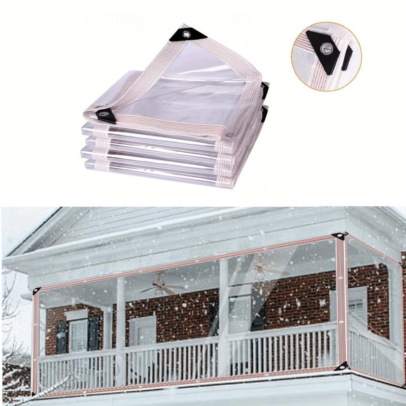 Clear Waterproof Tarp Balcony Porch Garden Rainproof Poly Tarpaulin Shed Cloth