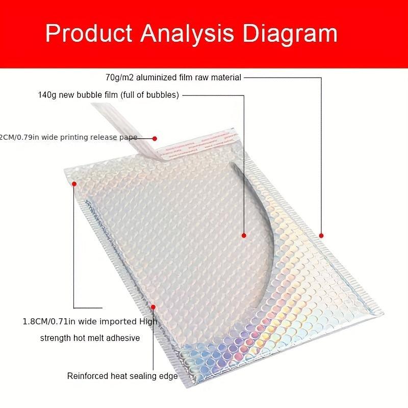 10pcs Rainbow Laser Bubble Bags - Shockproof Waterproof Anti Pressure