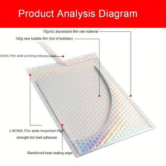 10pcs Rainbow Laser Bubble Bags - Shockproof Waterproof Anti Pressure