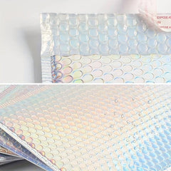10pcs Rainbow Laser Bubble Bags - Shockproof Waterproof Anti Pressure