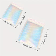 10pcs Rainbow Laser Bubble Bags - Shockproof Waterproof Anti Pressure