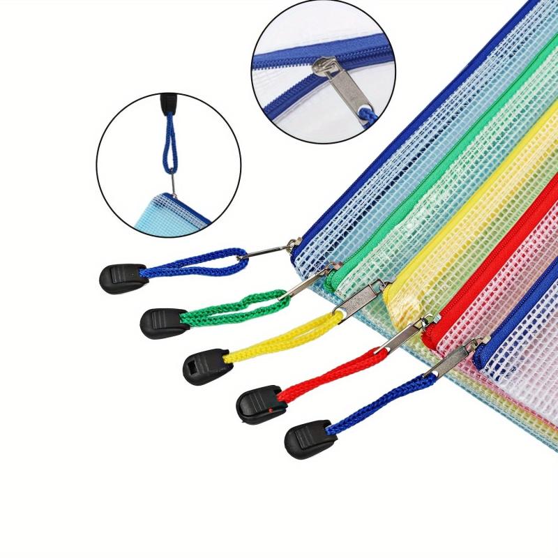 10pcs Zipper Pockets File Bags for Sorting and Storage A4 Size