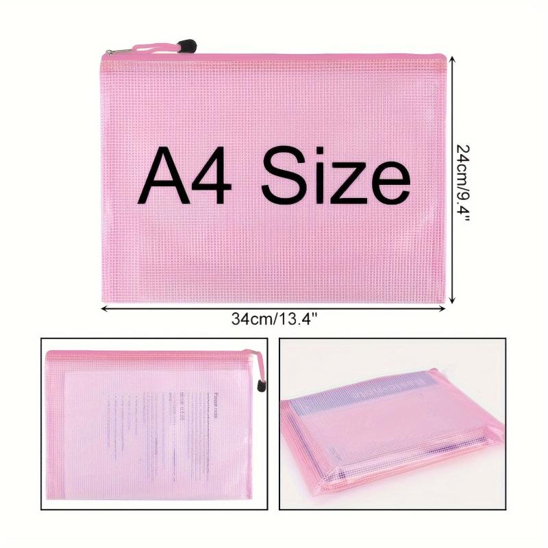 10pcs Zipper Pockets File Bags for Sorting and Storage A4 Size