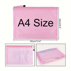 10pcs Zipper Pockets File Bags for Sorting and Storage A4 Size