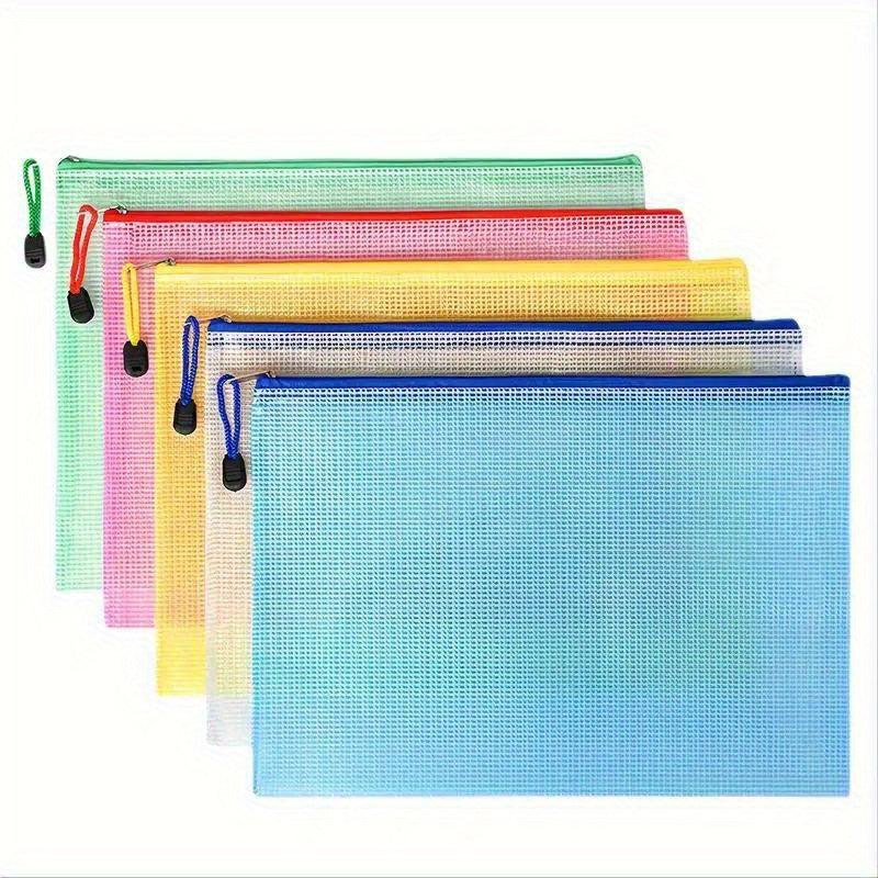 10pcs Zipper Pockets File Bags for Sorting and Storage A4 Size
