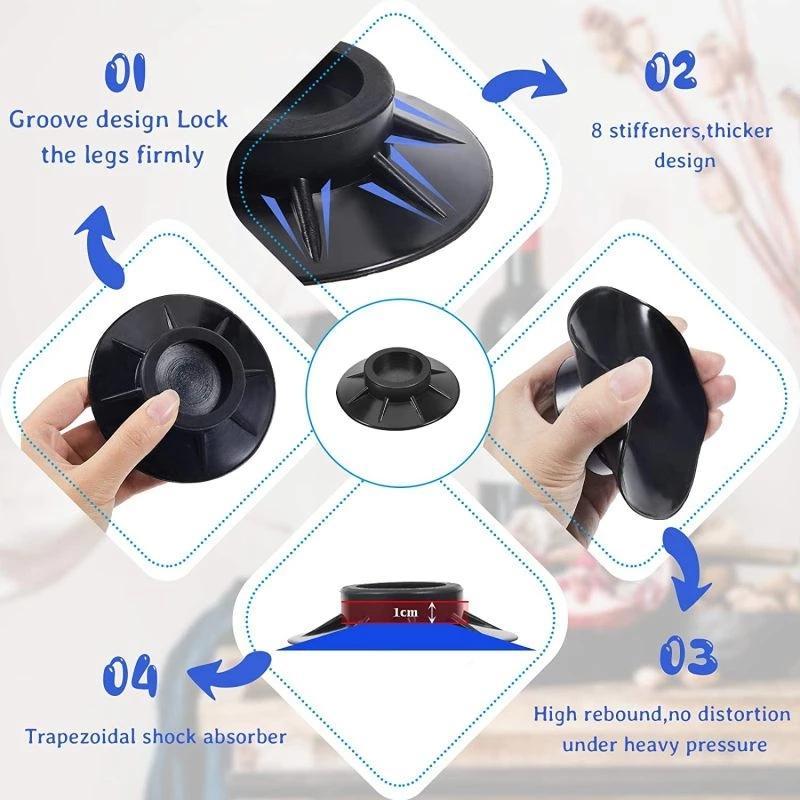 4pcs Anti Vibration Pads for Washing Machines & Refrigerators
