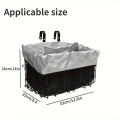 Waterproof Bike Basket Liner Protects from Rain Sun Dust Fits Foldable Bikes Tri