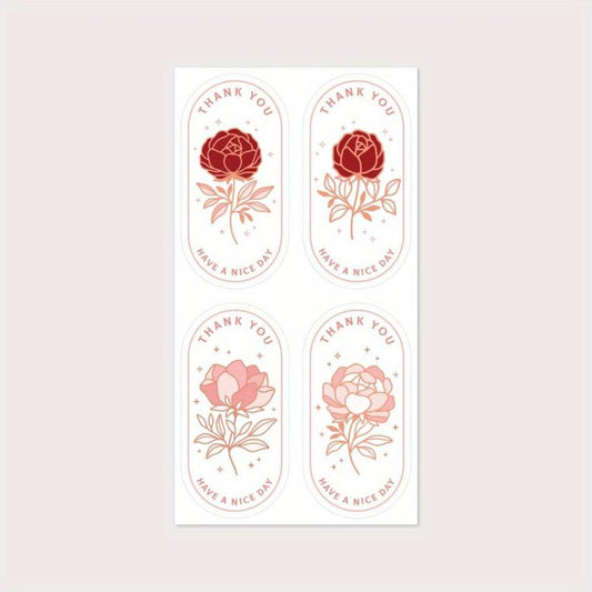 100pcs Flowers Package Sticker Gift Tag Assortment