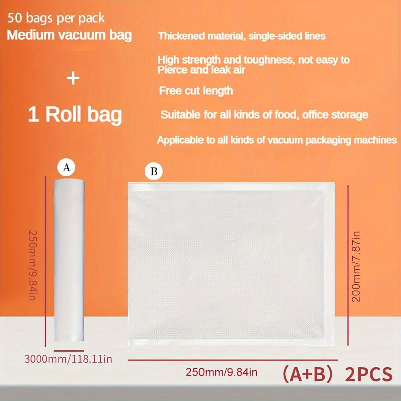 2pcs Vacuum Bags for Food Packaging, Keep Fresh Long Time