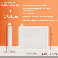 2pcs Vacuum Bags for Food Packaging, Keep Fresh Long Time