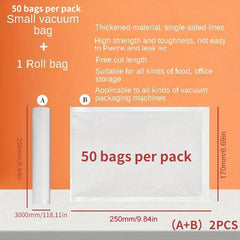2pcs Vacuum Bags for Food Packaging, Keep Fresh Long Time