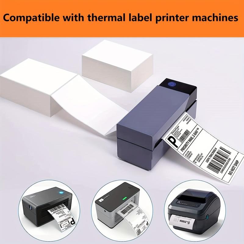 500pcs 4x6 Direct Thermal Labels Fanfold Commercial Waterproof Printer Paper