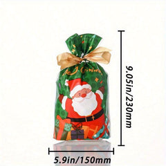 50pcs Christmas Drawstring Bags for Gift Packaging