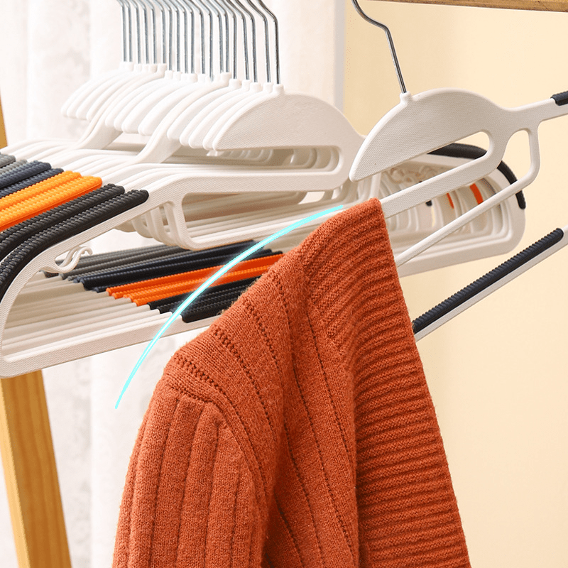 10pcs Anti-slip Clothes Rack Dual-Use Hangers Thickened Holder Plastic