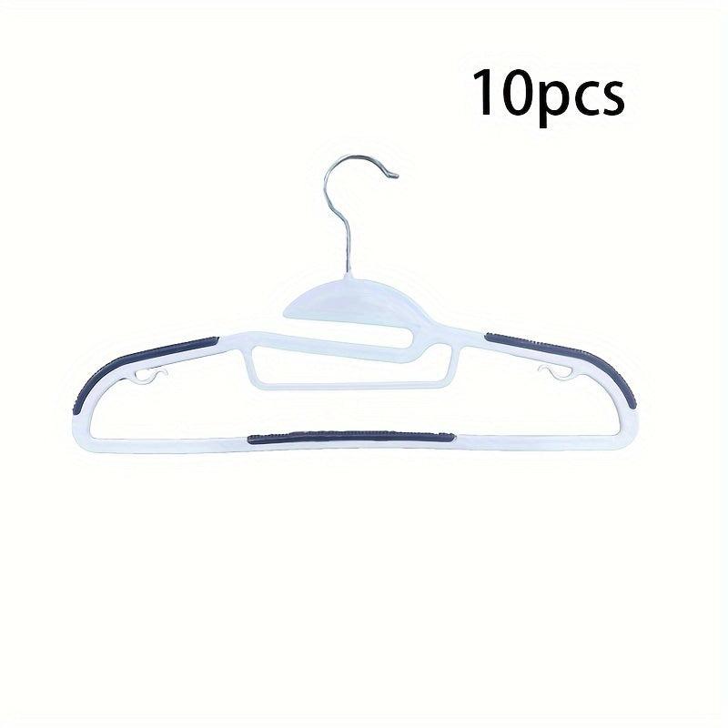 10pcs Anti-slip Clothes Rack Dual-Use Hangers Thickened Holder Plastic