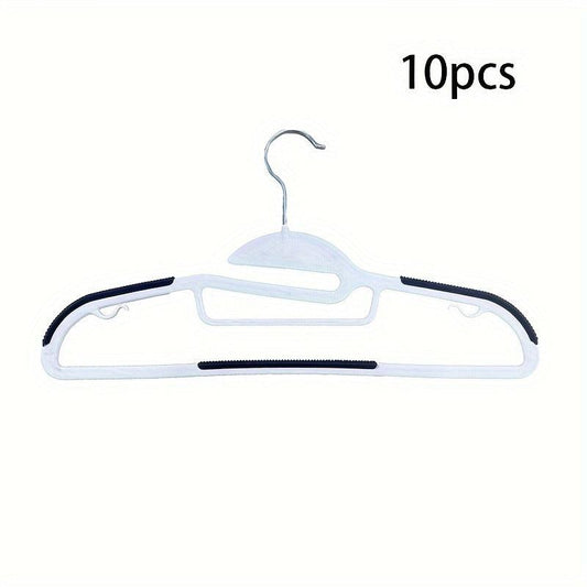 10pcs Anti-slip Clothes Rack Dual-Use Hangers Thickened Holder Plastic