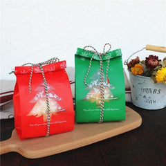 50pcs Snowflake Christmas Tree Gift Bags Xmas Candy Packaging
