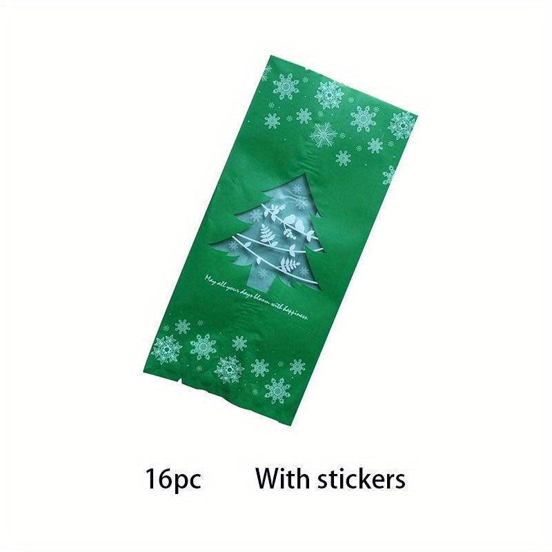 50pcs Snowflake Christmas Tree Gift Bags Xmas Candy Packaging