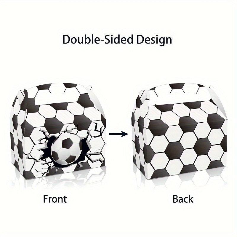 6pcs Soccer Ball Party Goodies Boxes Green Paper World Football Cup Bag