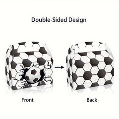 6pcs Soccer Ball Party Goodies Boxes Green Paper World Football Cup Bag