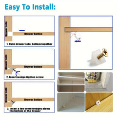 50pcs Plastic Inclined Tray for Wardrobe Drawer with Fixing Fasteners