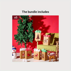 24pcs Small Christmas Gift Bags With Tissue Paper Bundle