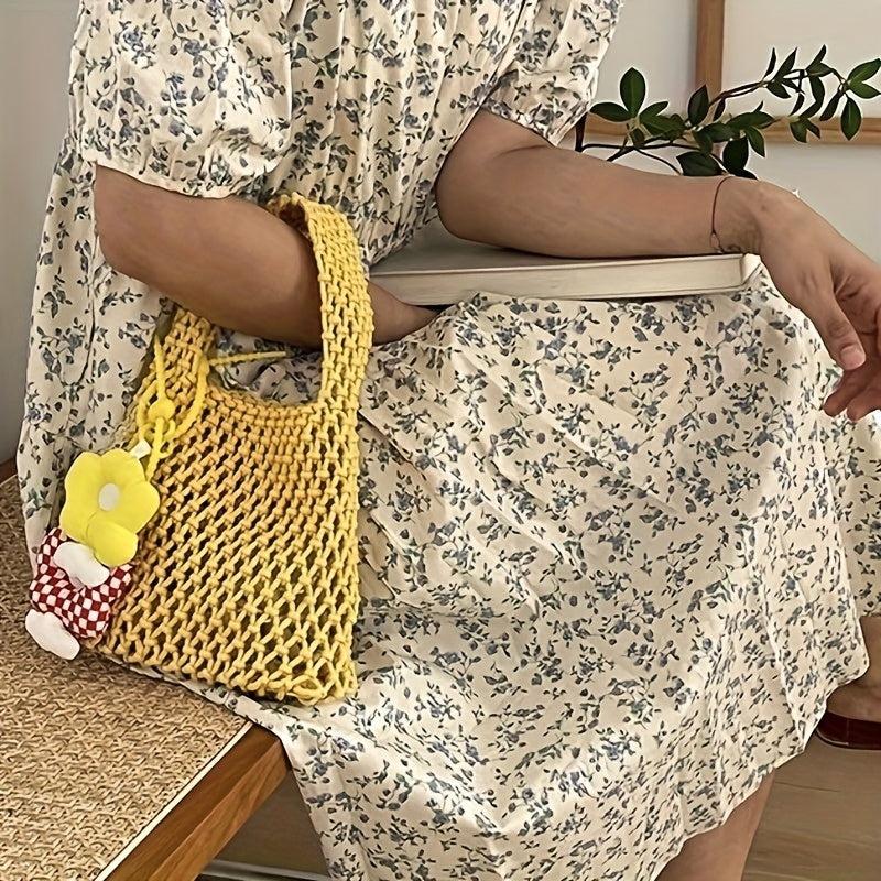 Summer Mini Small Bag Casual Beach Vacation Cotton Rope Woven