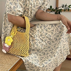 Summer Mini Small Bag Casual Beach Vacation Cotton Rope Woven