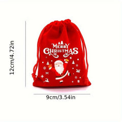 3pcs Christmas Gift Bag Set Drawstring Mouth Packaging Gift Bag